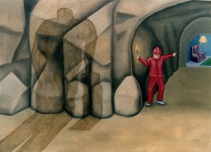 En casa, 1994. Óleo sobre tela, 54 x 73 cm.     