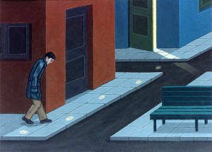 El mínimo rastro, 1995. Acrílico sobre tela, 52 x 72 cm.      