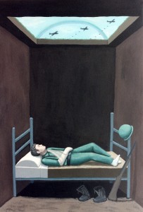 Refugio, 1995. Acrílico sobre tela, 77 x 53 cm.      