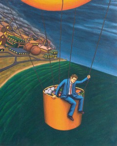 Ascenso y caída de  JV Marjov, 1998. Óleo sobre tela, 81 x 65 cm.