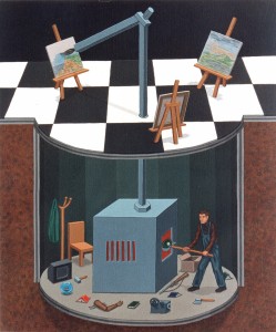 Memoria combustible, 1998. Acrílico sobre tela, 65 x 54 cm.    