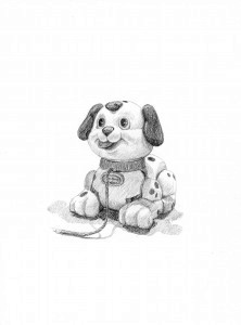 Perro de juguete, 2016. Grafito sobre papel. 24 x 18 cm.