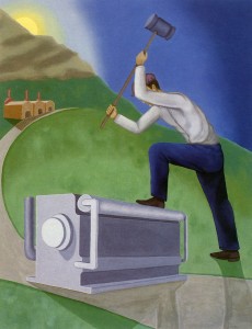 El reto a las estrellas, 1993. Óleo sobre lienzo, 116 x 89 cm.            