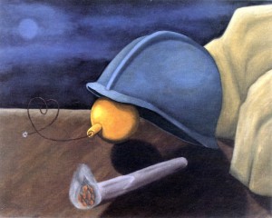 Trampa doblemente mortal, 1991. Óleo sobre lienzo, 81 x 65 cm. 